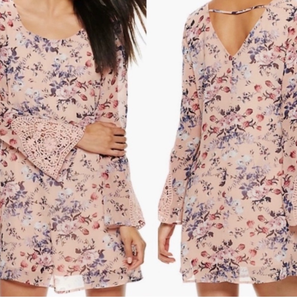 Speechless Pink Bell Sleeve Sundress